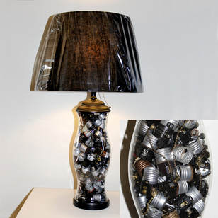 Table Lamp Made from Recycled Bulb Sockets