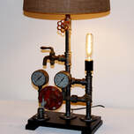 Steampunk Lamp with Dual Gauge and Regulator
