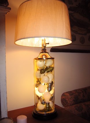 Table Lamp with Vintage Sockets and Bulbs