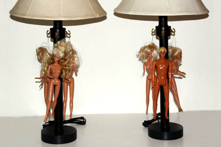 Barbie Doll Lamps, Quirky Lamps, Whimsical Lamps, Funky Lamps