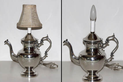 Vintage Silver Teapot Lamp