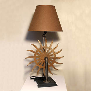 Rotary Hoe Blade Recycled into a Table Lamp