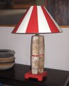 Distressed Candlepins Produce a Rustic Table Lamp