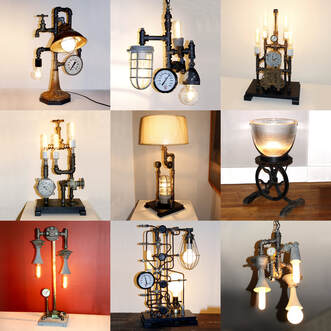 steampunk table lamps for sale